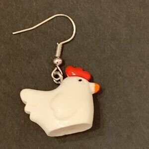 Chicken Earrings, Bird Earrings, Funny Earrings, Silly Earrings, Gift Idea